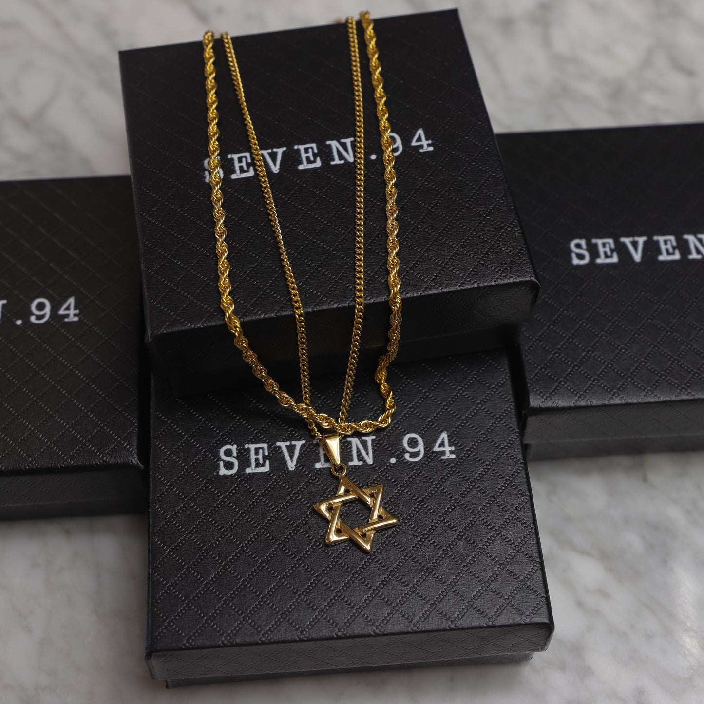 Star of David Pendant Set