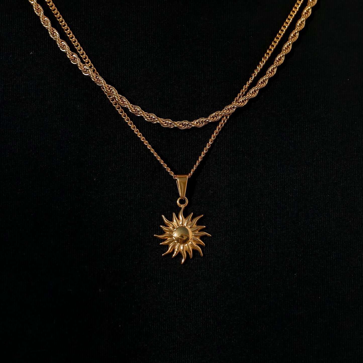 Sun Pendant Gold Set