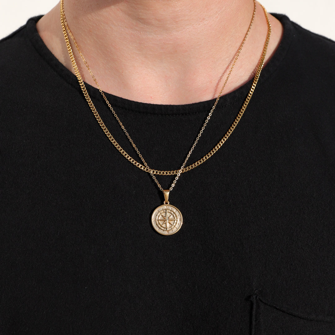 mens compass necklace (6883418996902)
