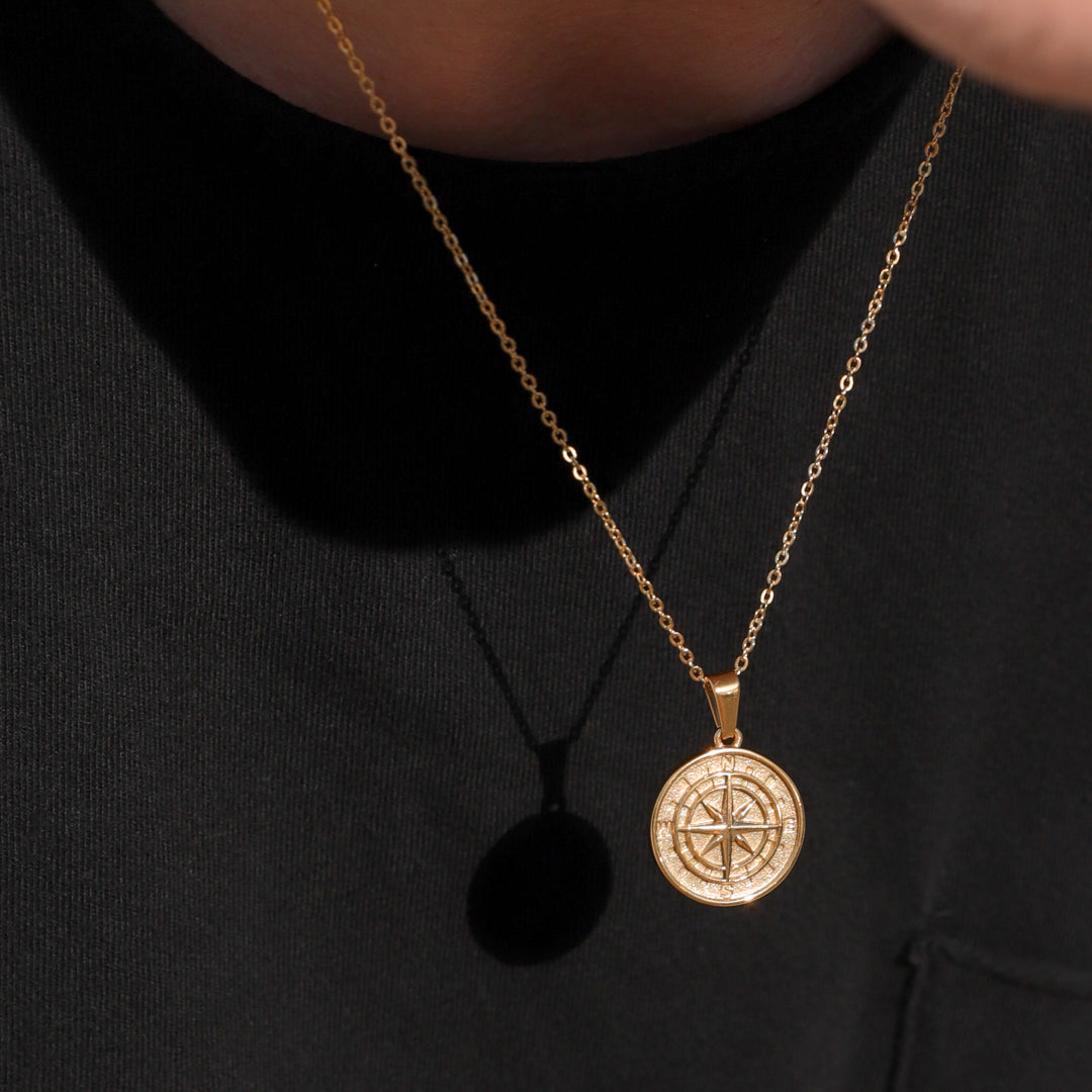 mens compass necklace (6883418996902)