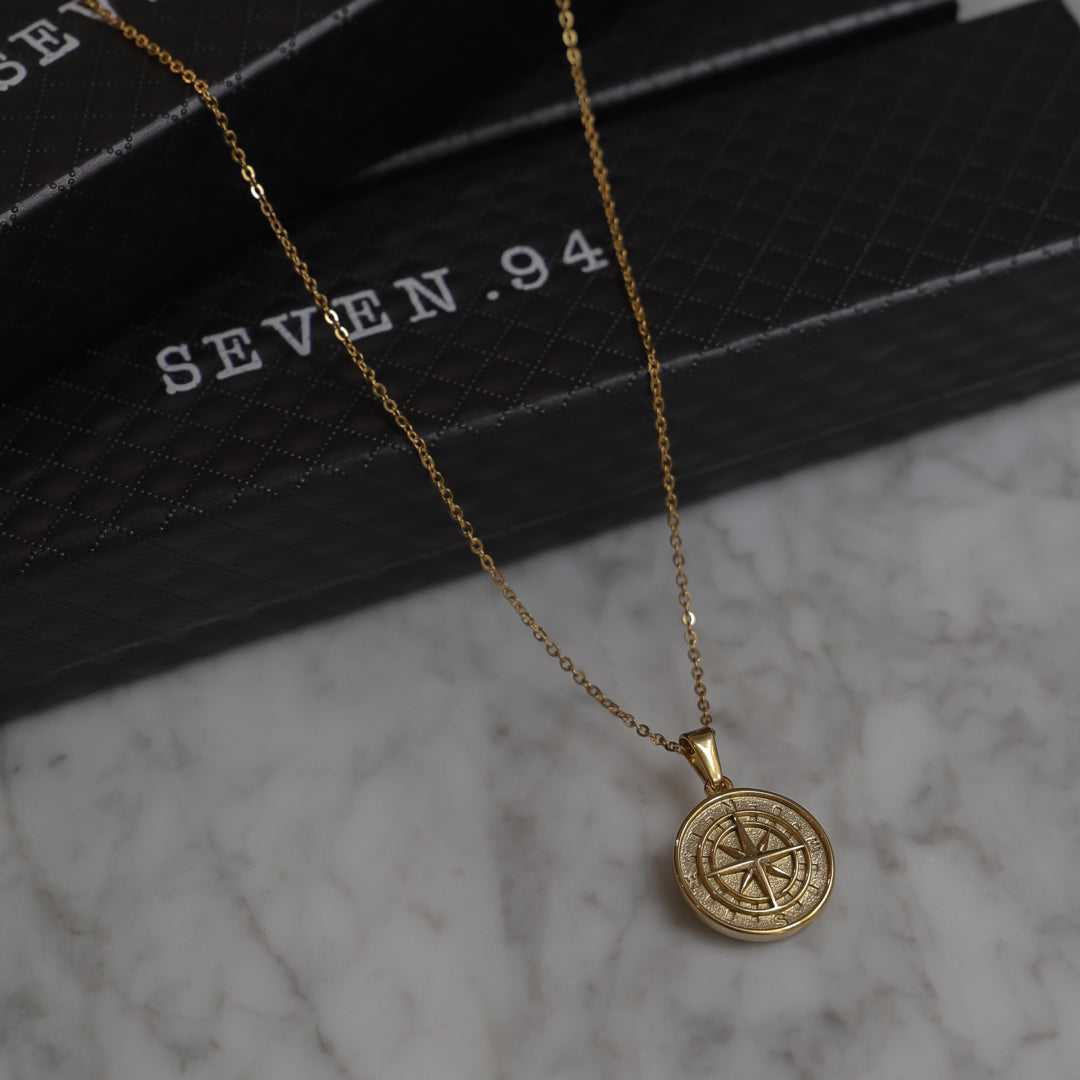 mens compass necklace (6883418996902)