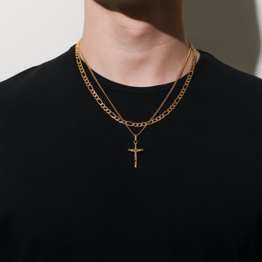 Crucifix Pendant Gold Set