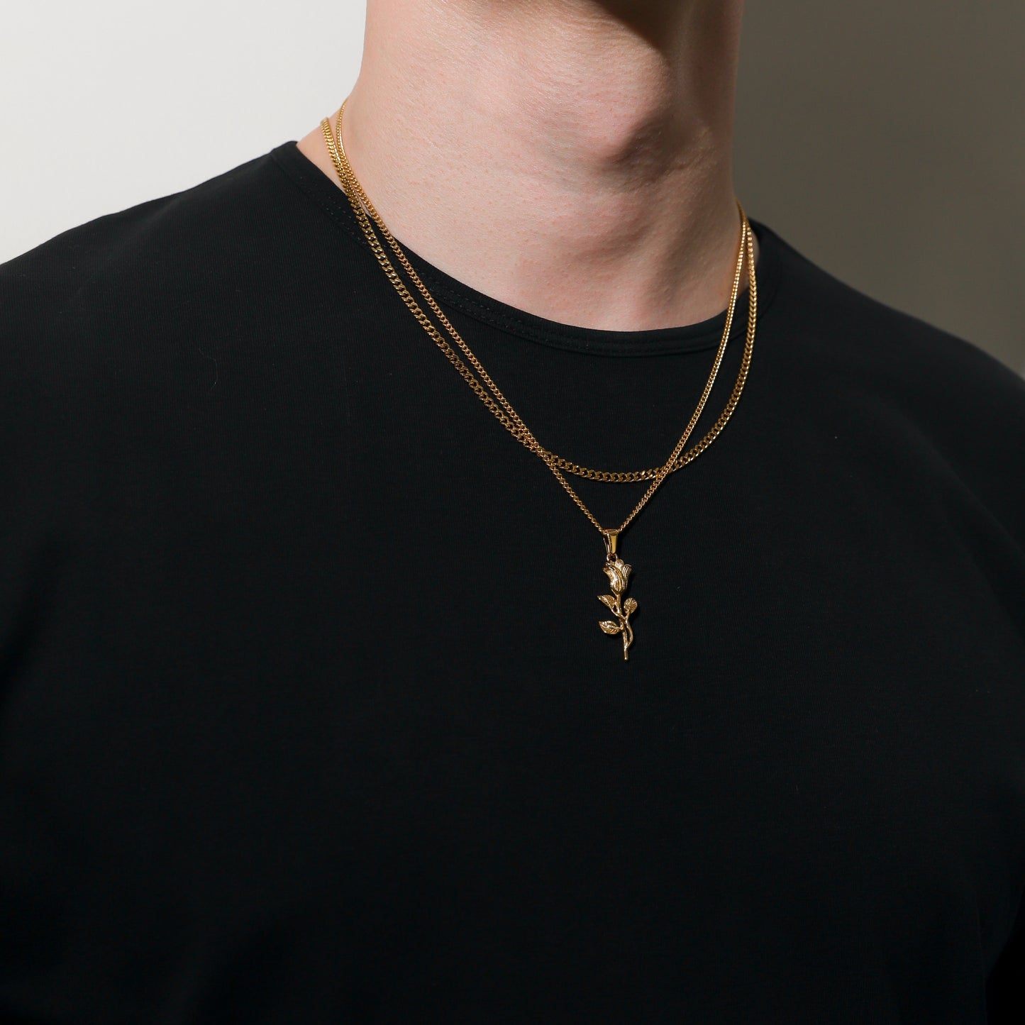 Rose Pendant Gold Set