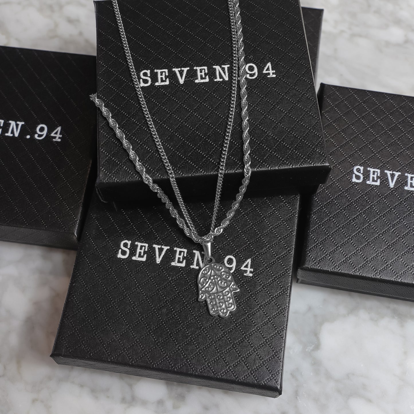 Hamsa Pendant Set