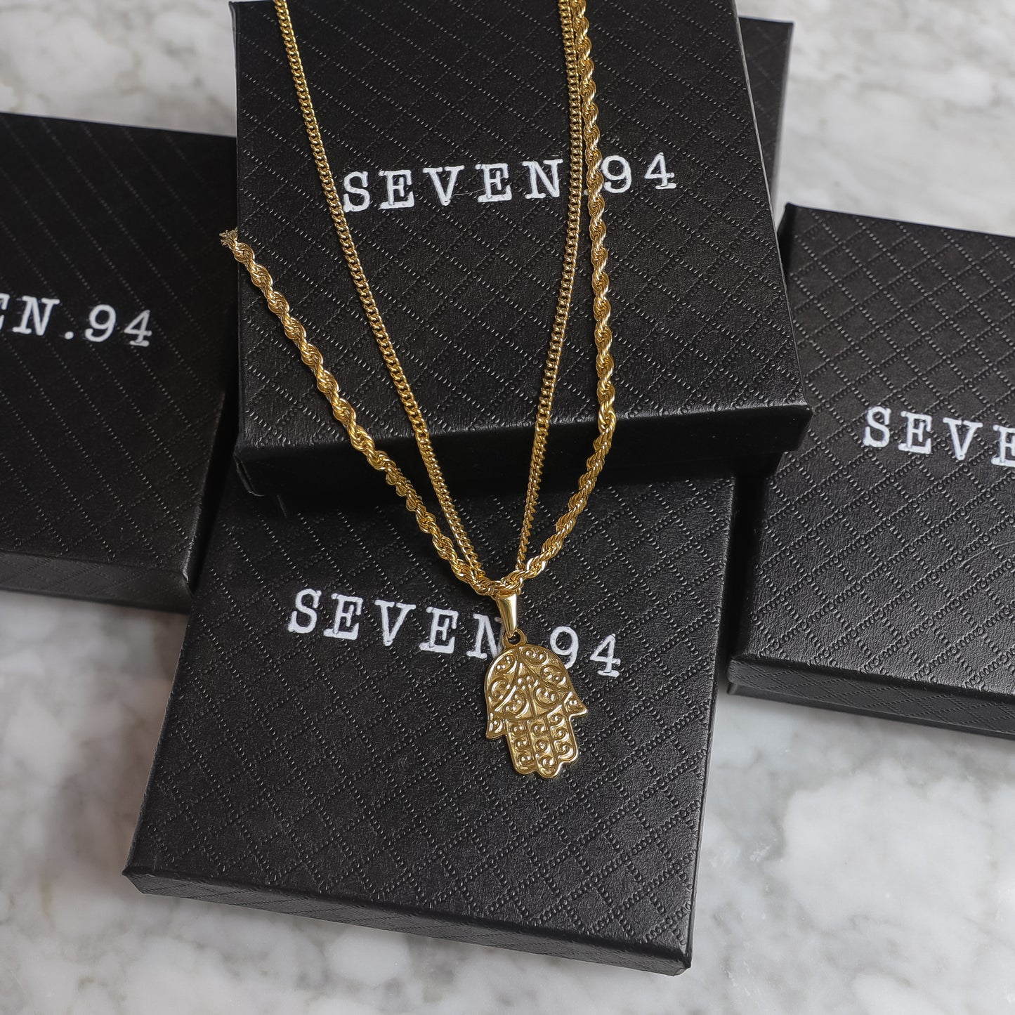 Hamsa Pendant Set