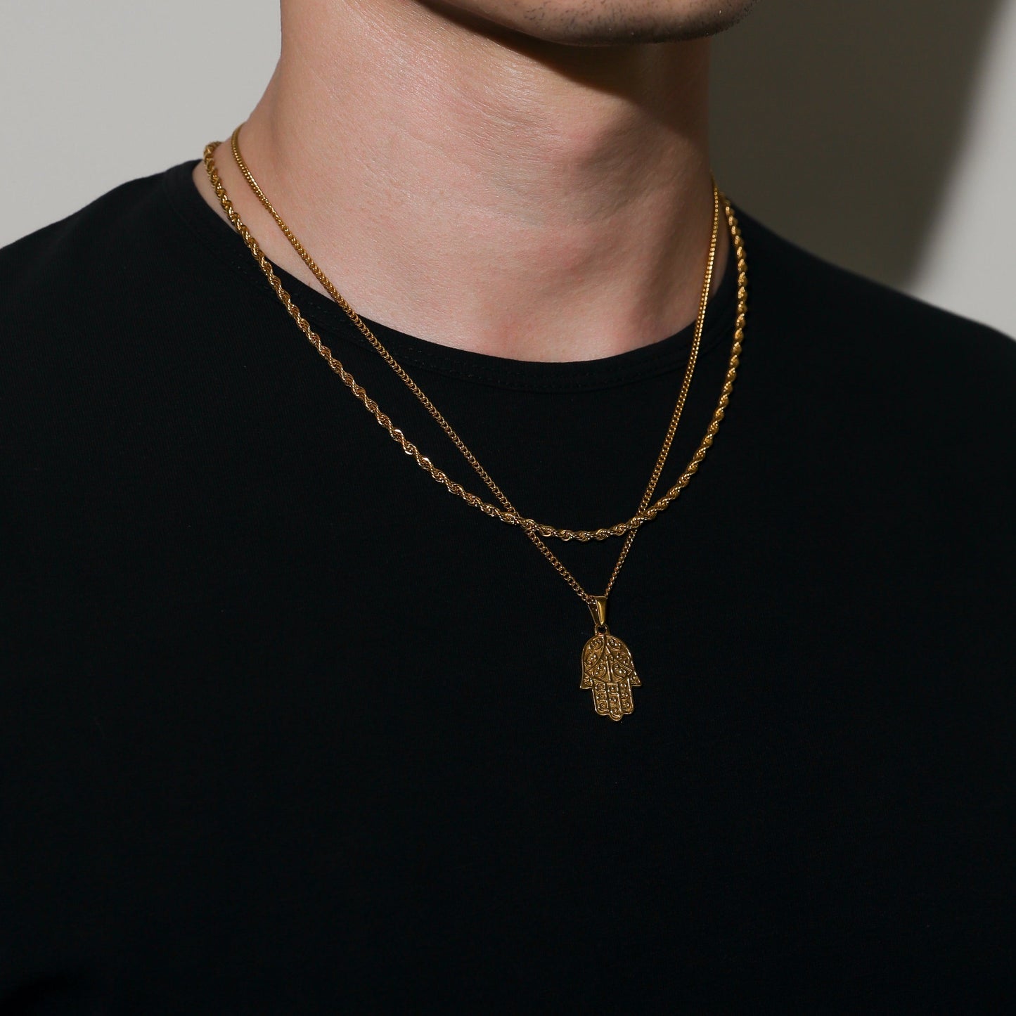 Hamsa Pendant Silver Set