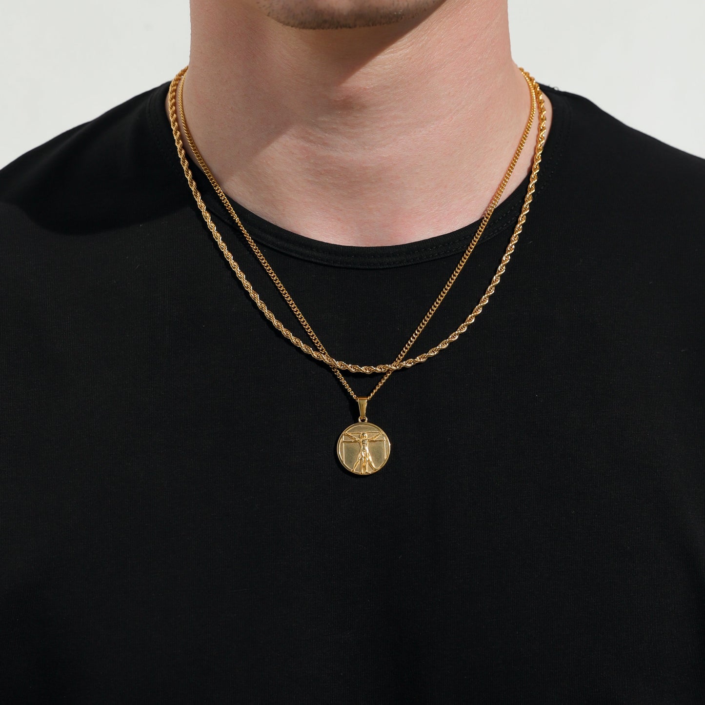 Da Vinci Vitruvian Man Silver Set