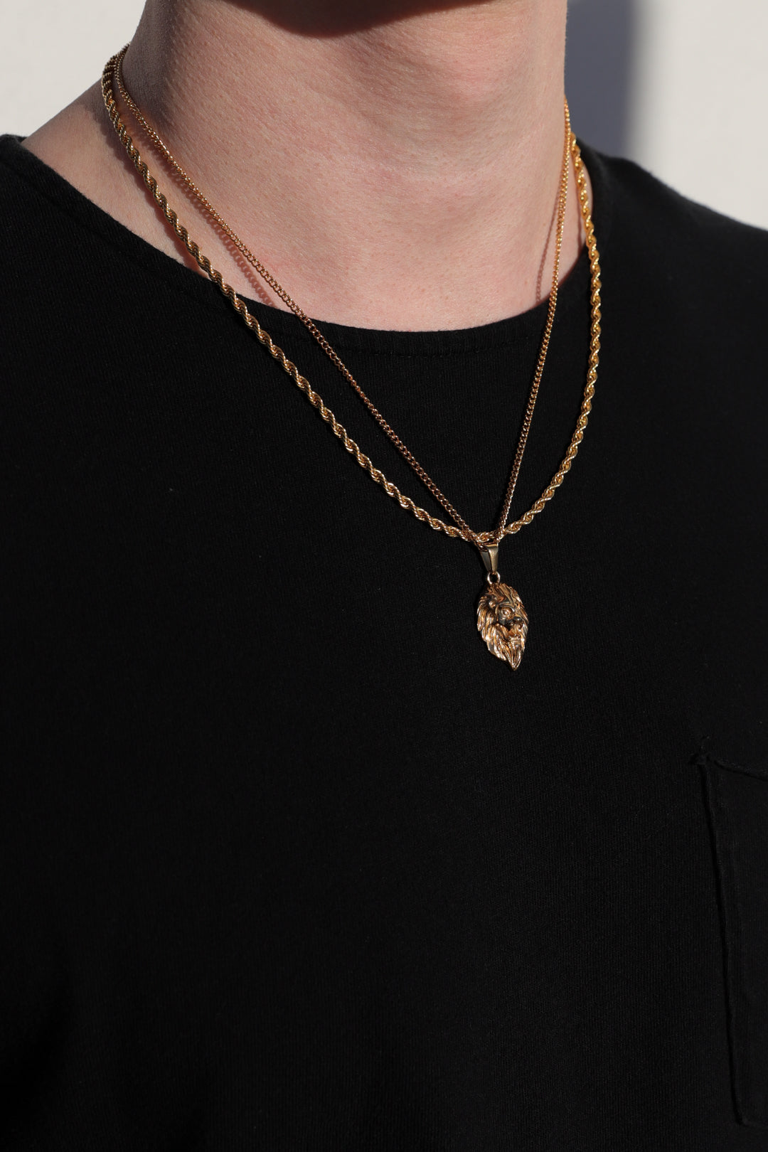 lion pendant necklace (6883386032294)