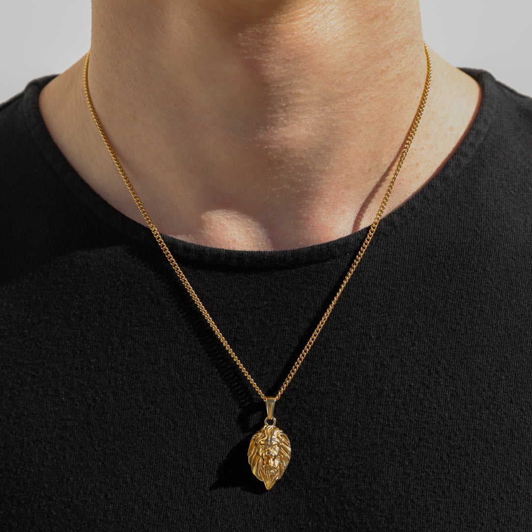 lion pendant necklace (6883386032294)