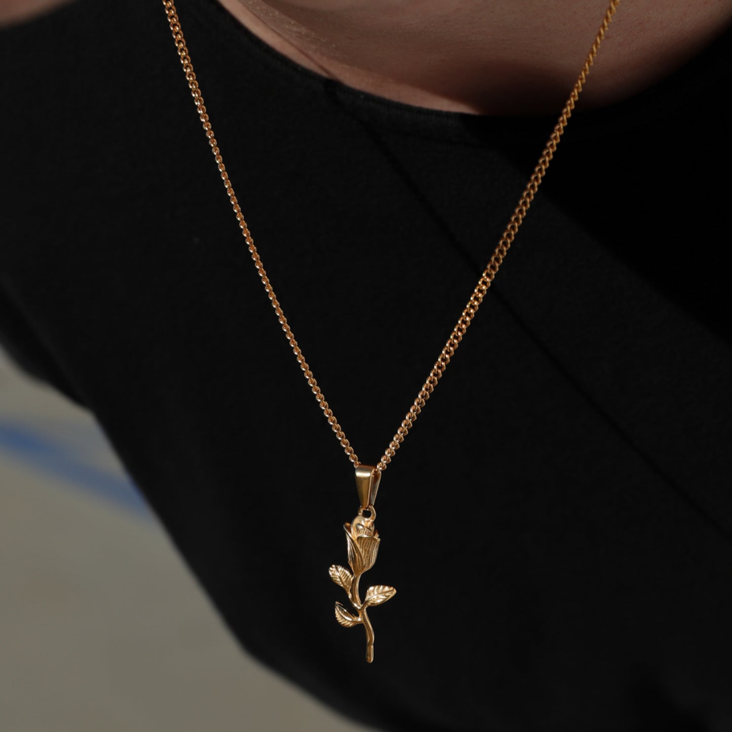 Rose Pendant Gold Set