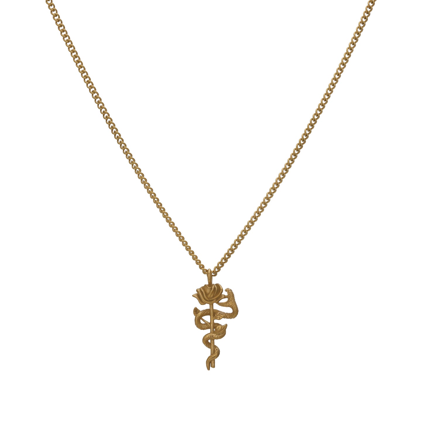 Serpent Rose Pendant Gold Set