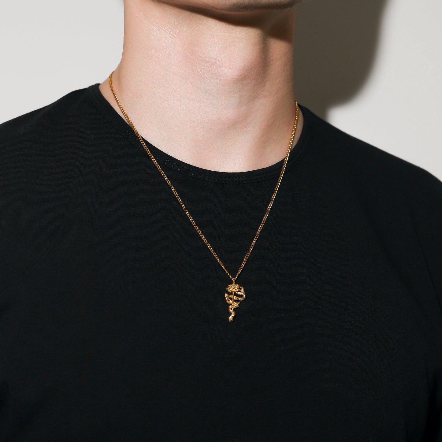 Serpent Rose Pendant Gold Set