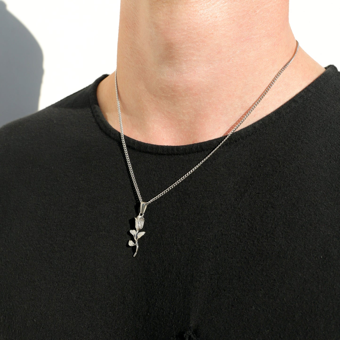 Rose Pendant Gold Rope Set