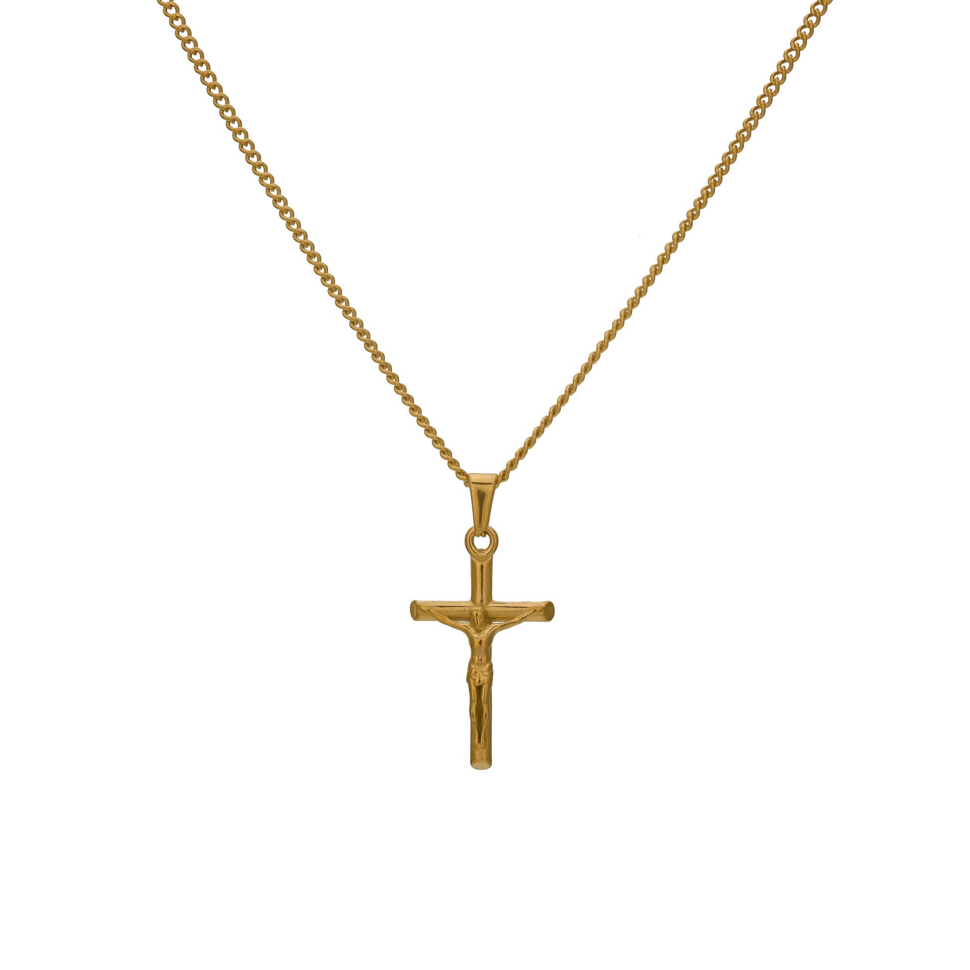 Gold Cross Necklace for Men 14K Gold Plated 316L Stainless -  UK